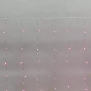 Гирлянда Светодиодный Дождь 3х2 м, свечение с динамикой, прозрачный провод, 230 В, цвет розовый
